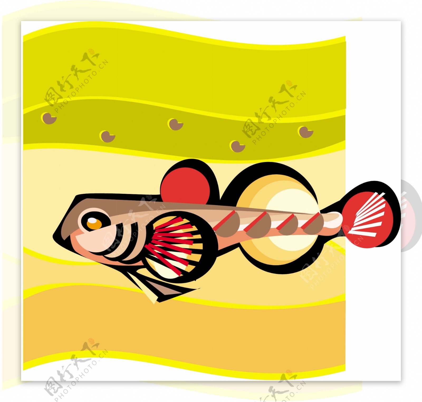 五彩小鱼水生动物矢量素材EPS格式0615