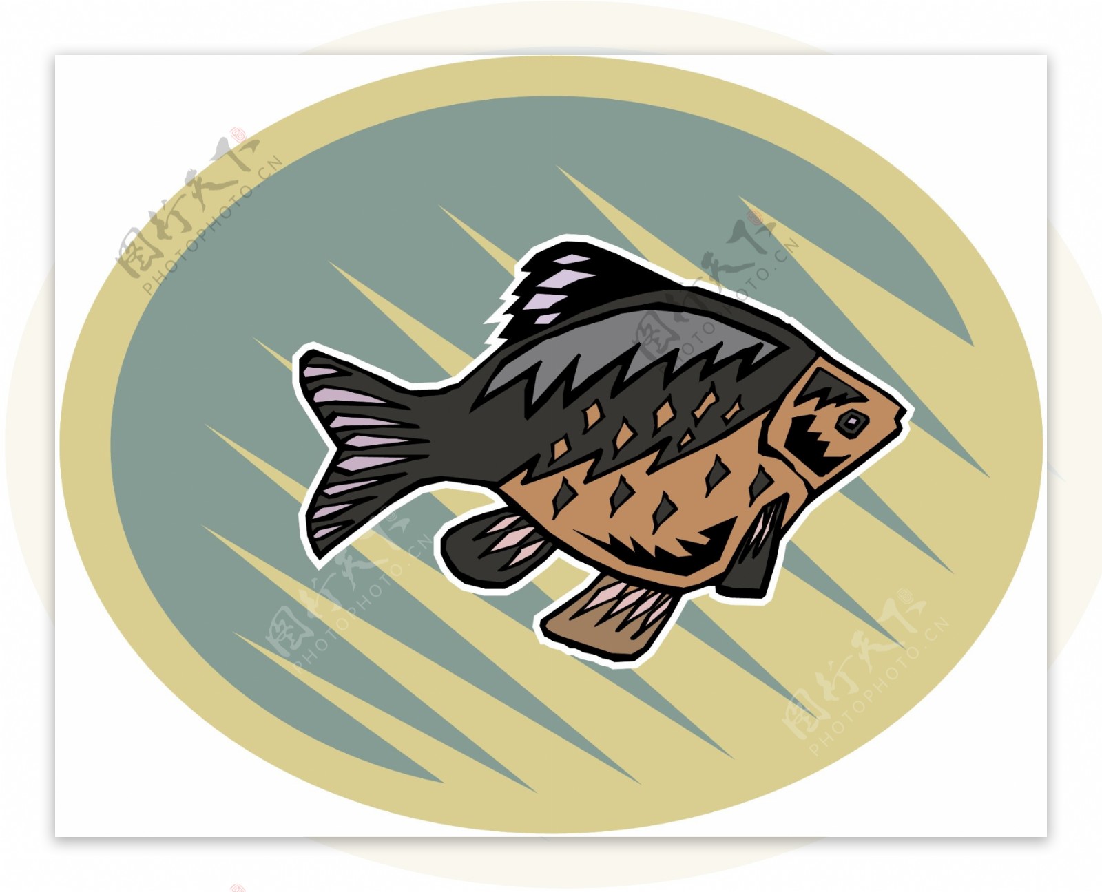 五彩小鱼水生动物矢量素材EPS格式0699