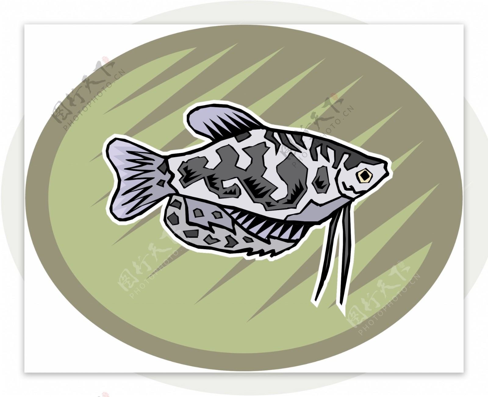 五彩小鱼水生动物矢量素材EPS格式0711