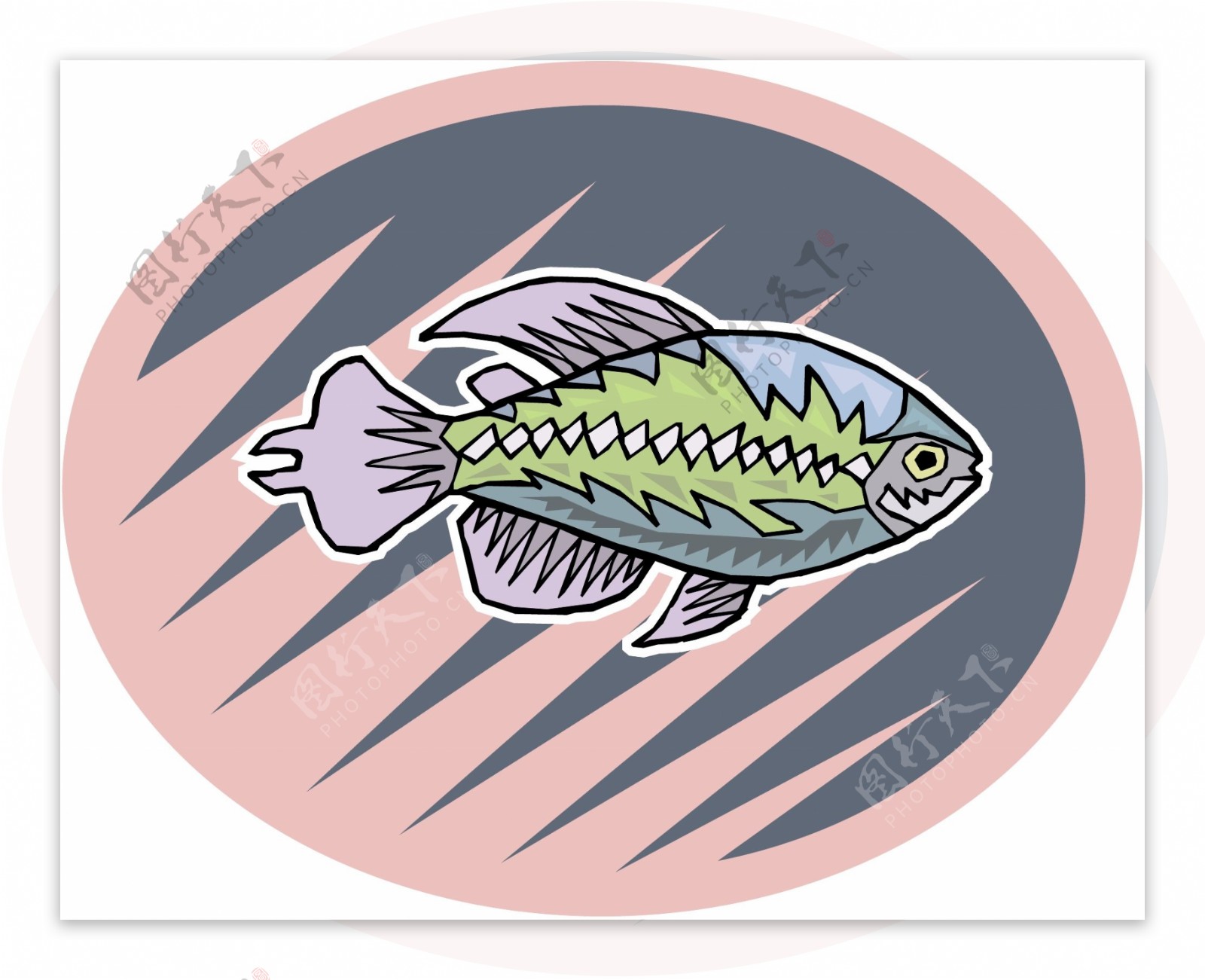 五彩小鱼水生动物矢量素材EPS格式0721