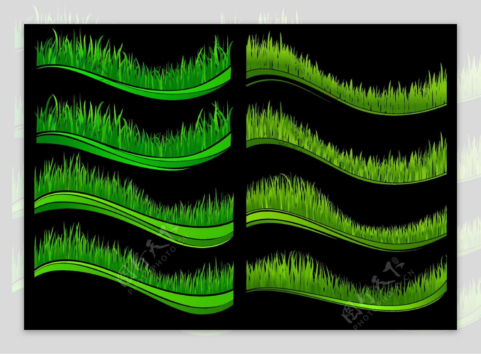绿色波纹草地素材免抠png透明图层素材