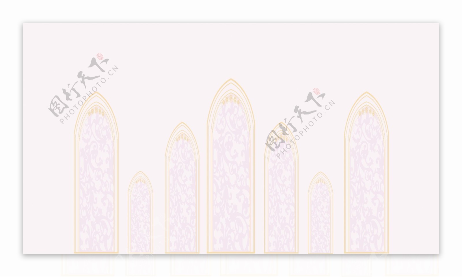 欧式粉金婚礼城堡素材欧式复古花纹