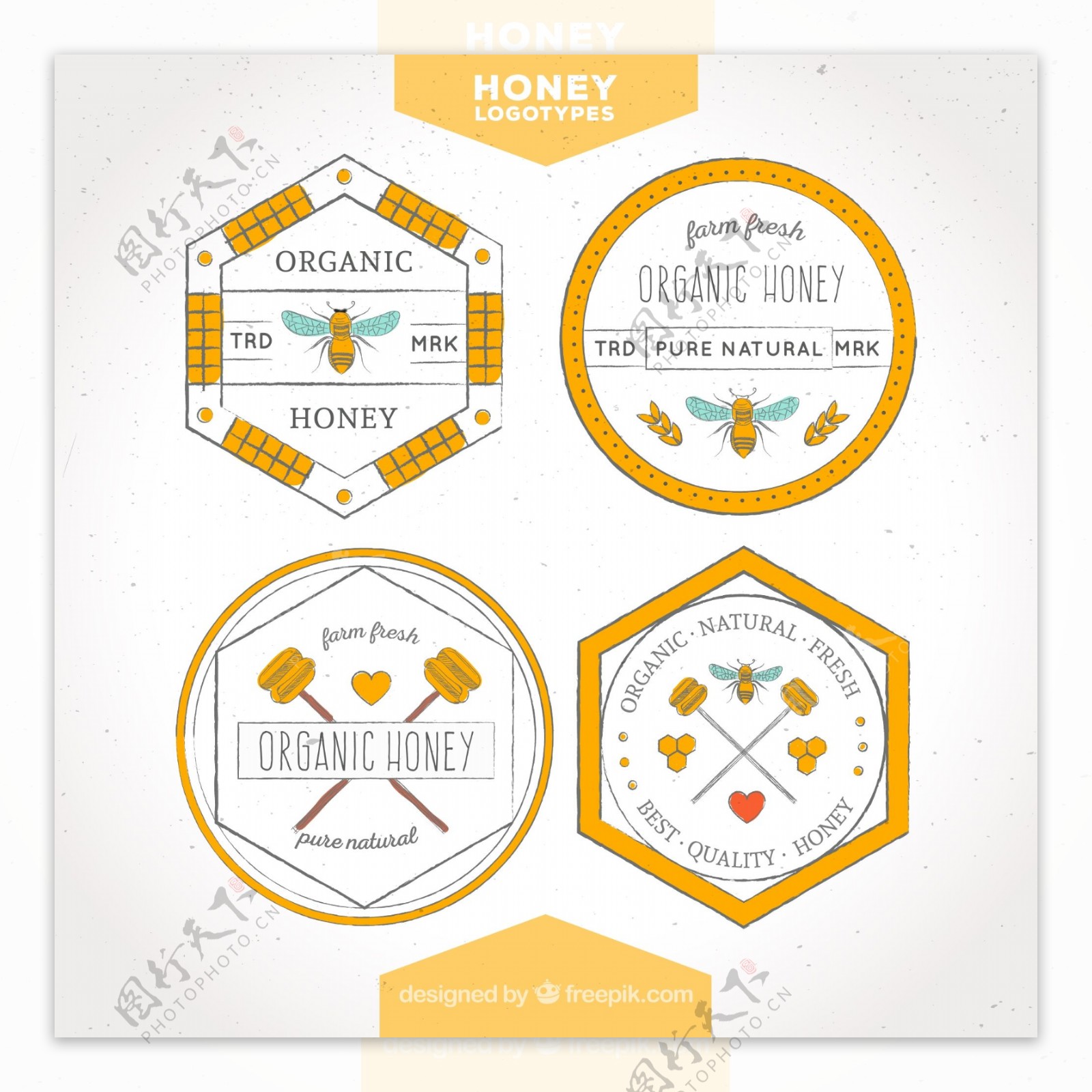 纯天然蜂蜜标志