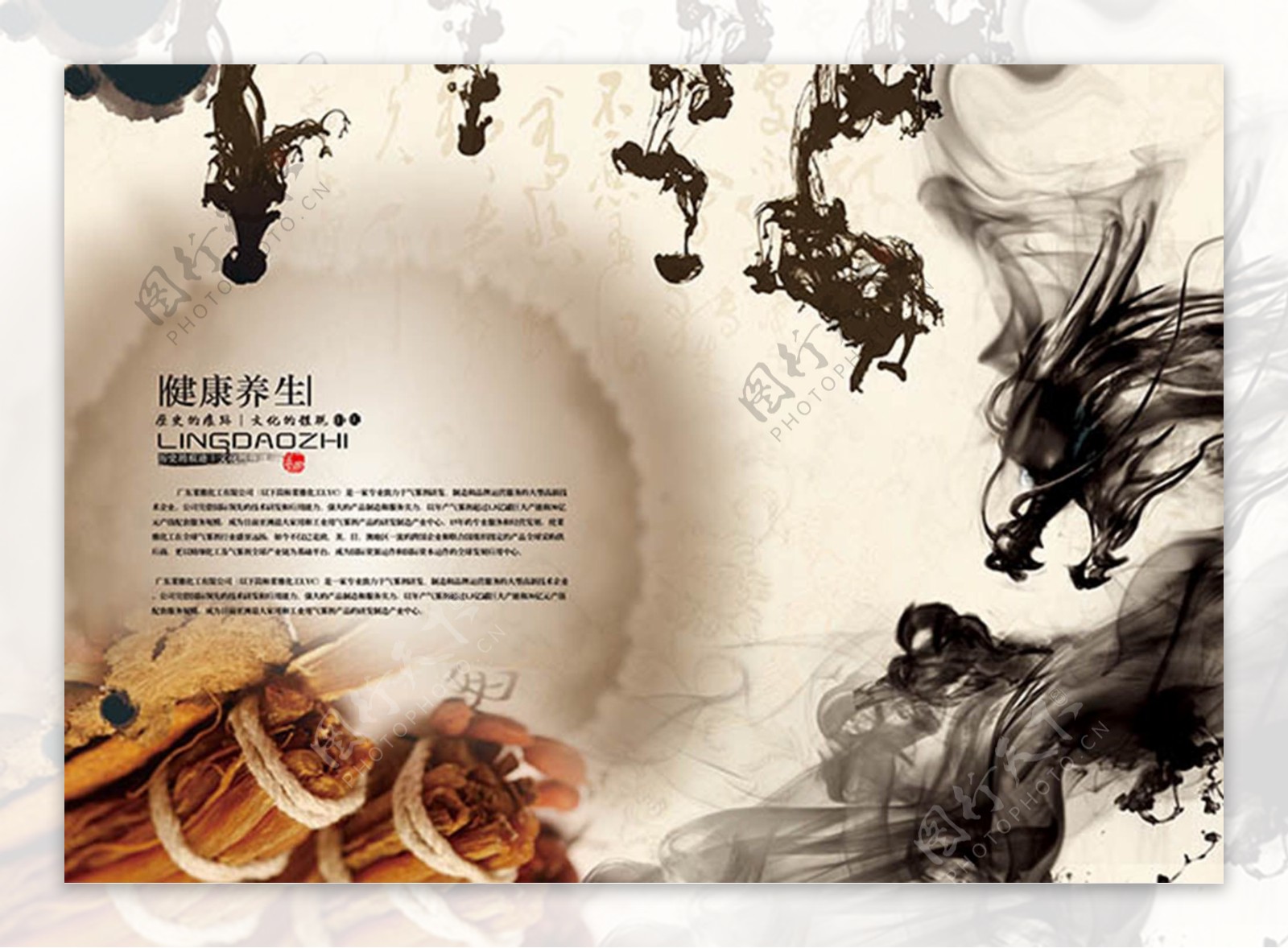 水墨中国风健康养生海报设计