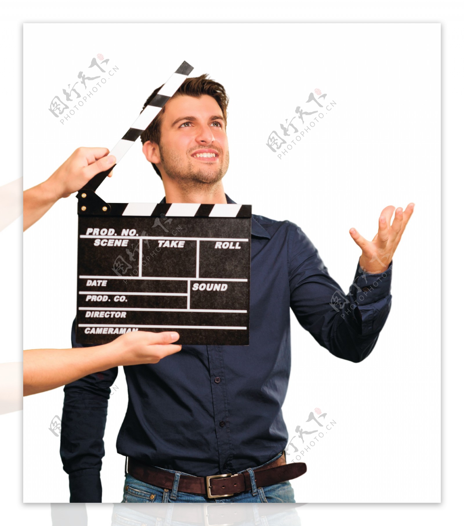 电影演员与场记板图片