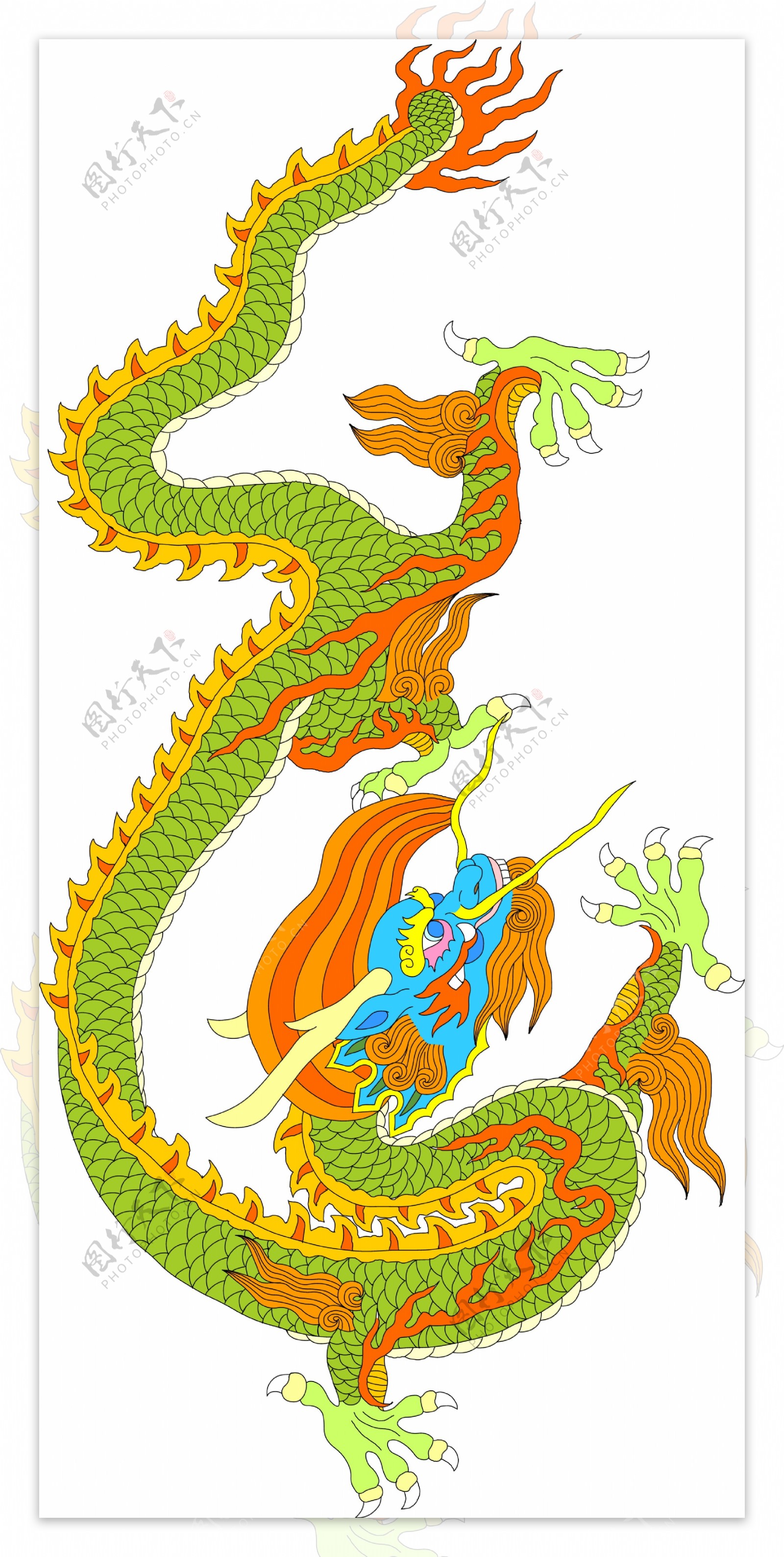 龙纹吉祥图案中国传统图案0100