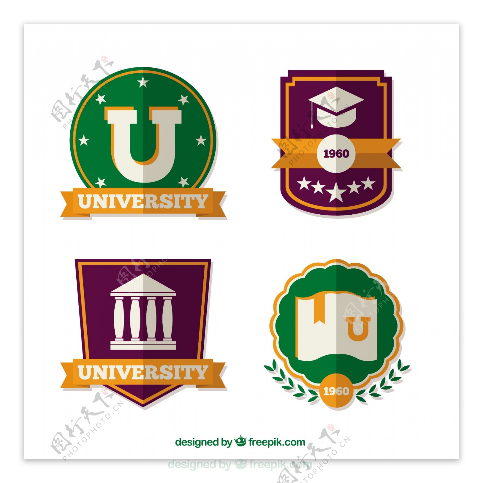 扁平大学的徽章
