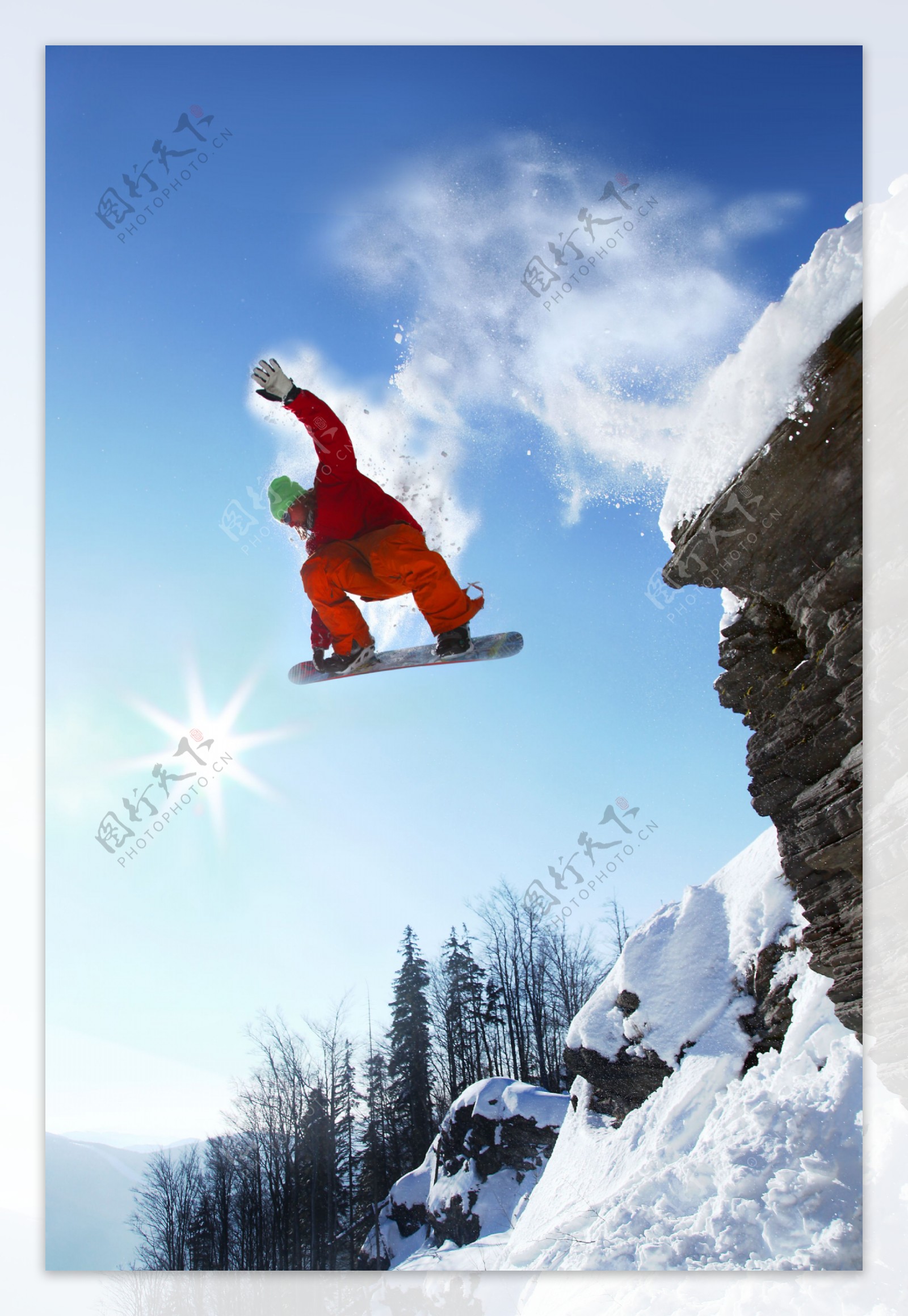 空中的滑雪者图片
