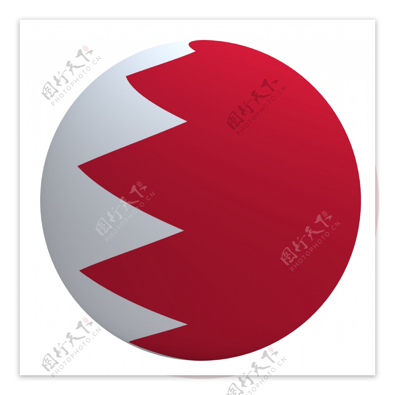 巴林国旗上的球孤立在白色