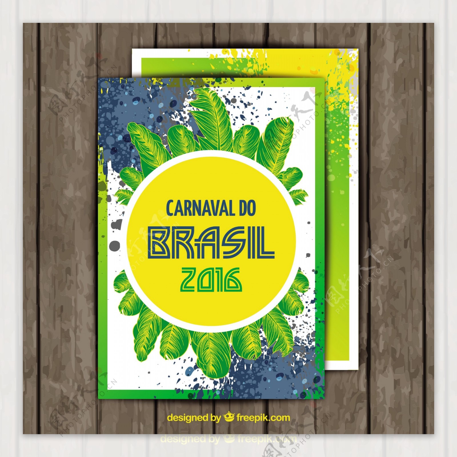 巴西植物边框海报封面