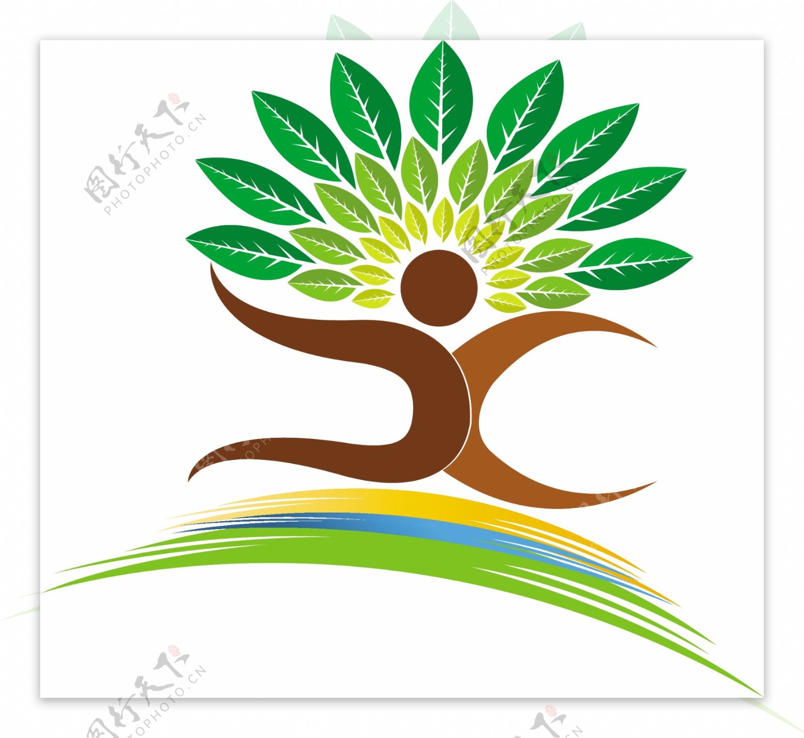 创意绿叶Logo图片