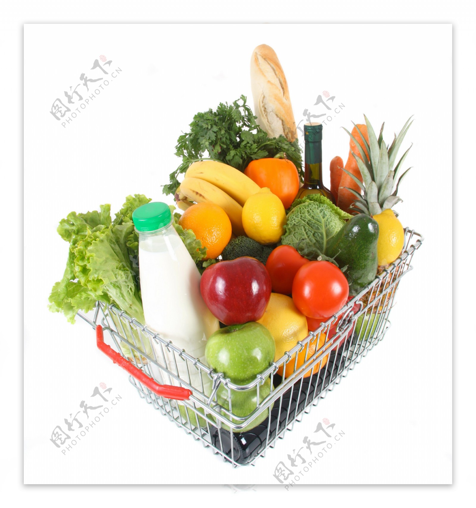 篮子里的水果蔬菜