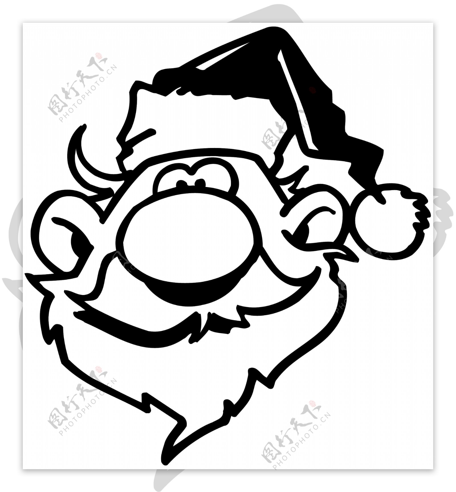 圣诞老人头像卡通头像矢量素材EPS格式0038