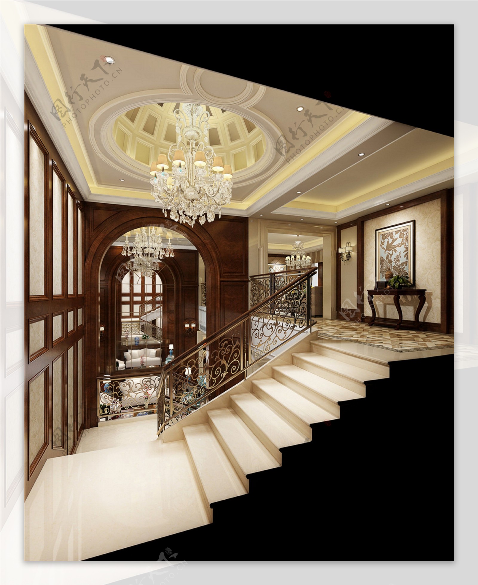 欧式豪华室内楼梯设计图