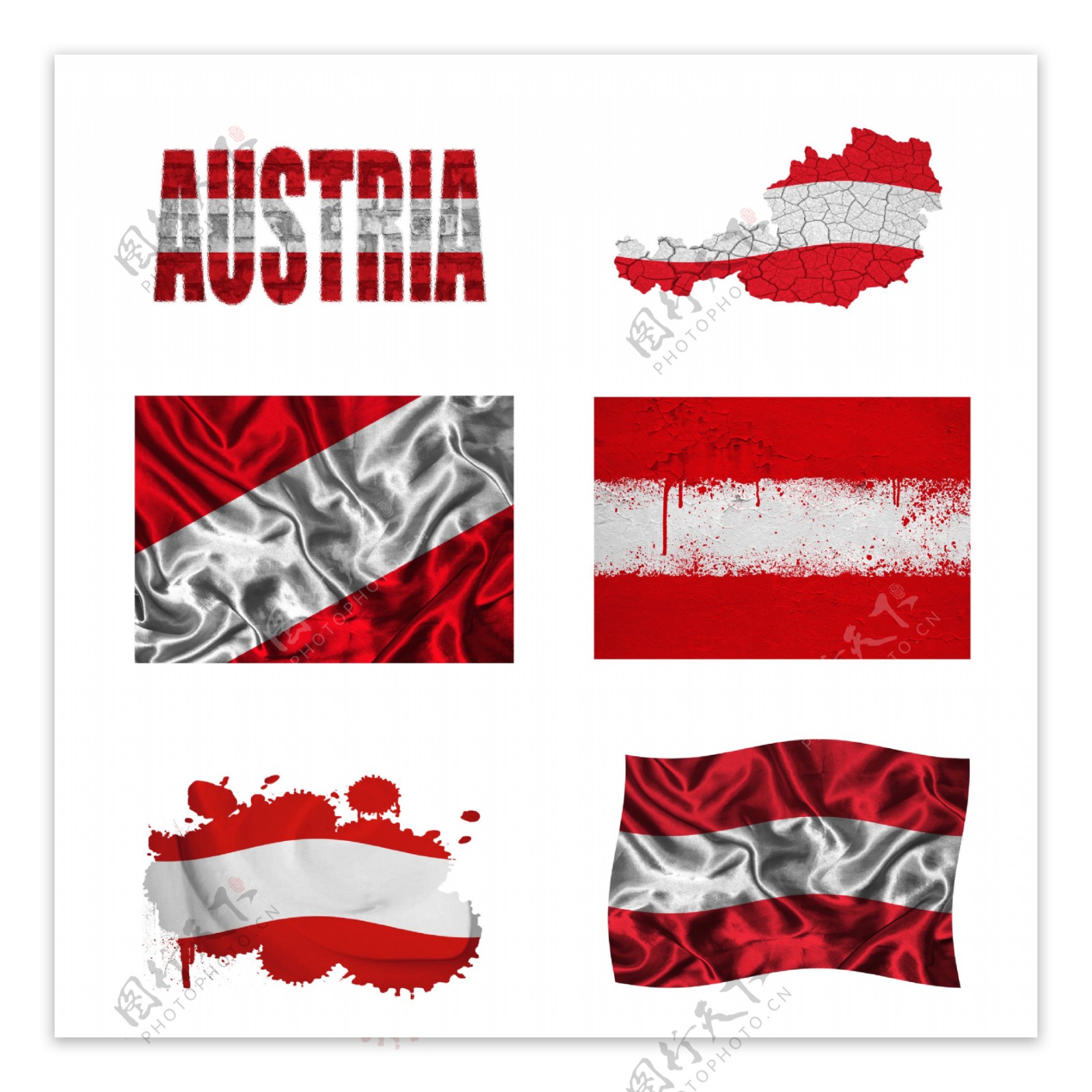 奥地利国旗地图图片