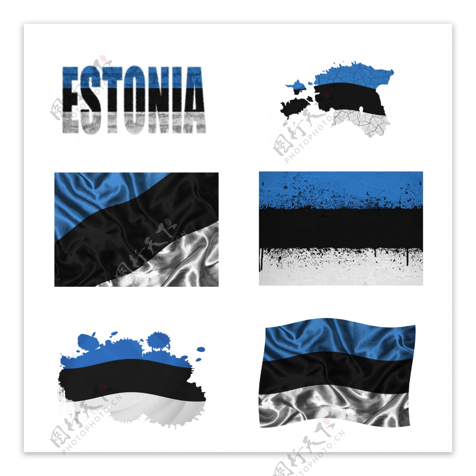 爱沙尼亚国旗地图