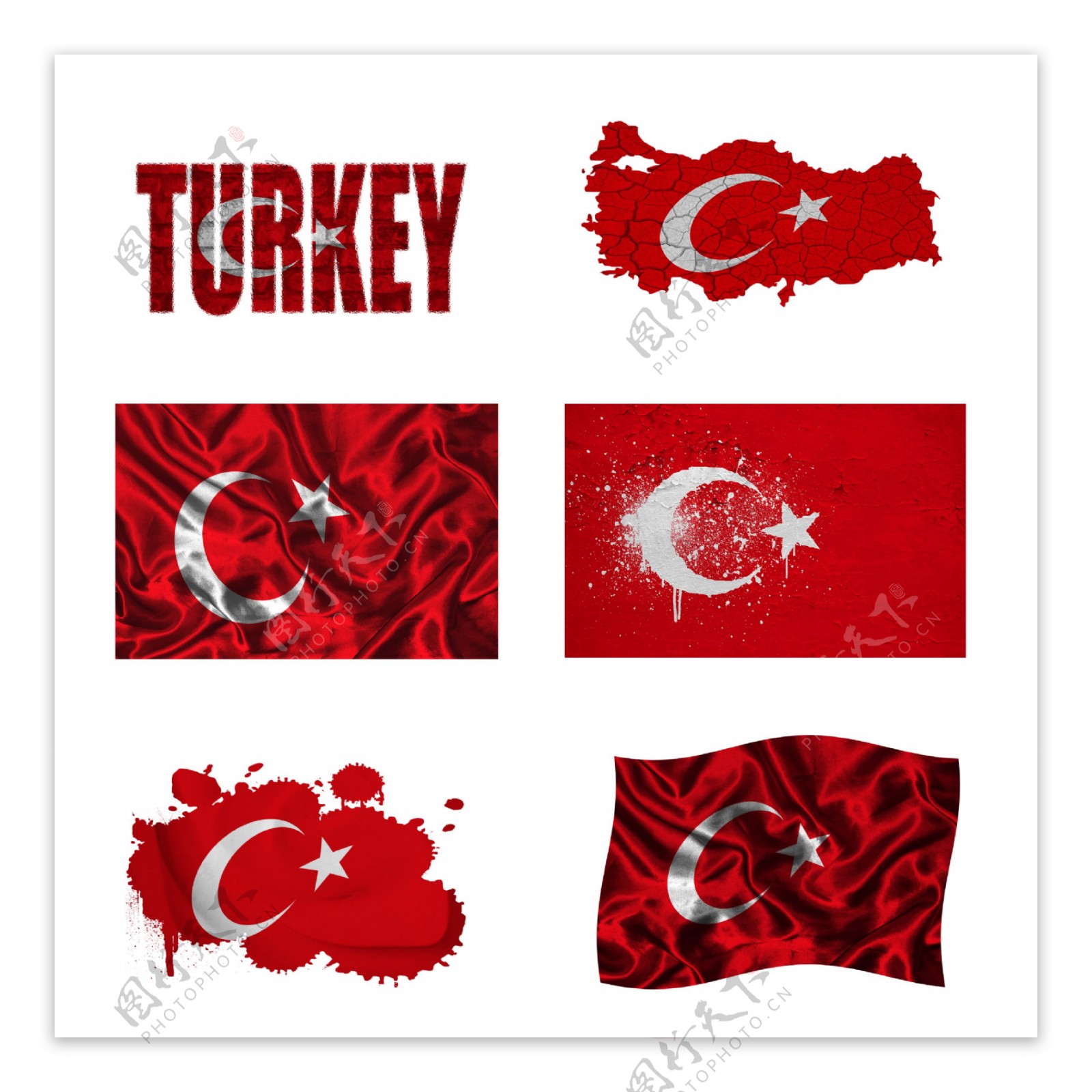 土耳其国旗地图