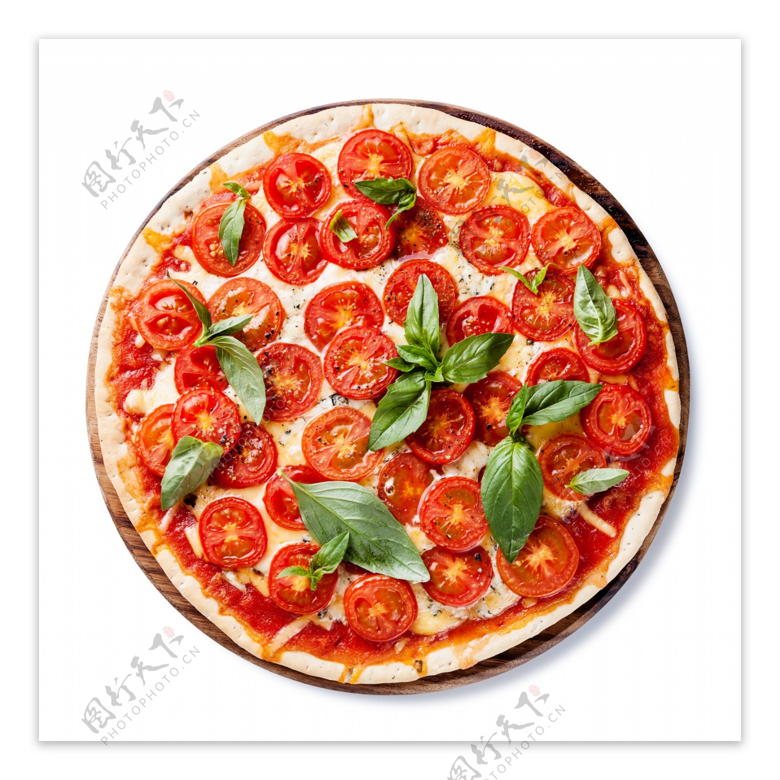 西红柿披萨摄影图片