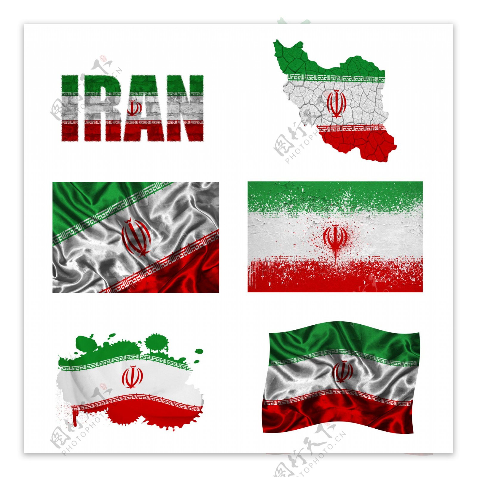 伊朗国旗地图图片