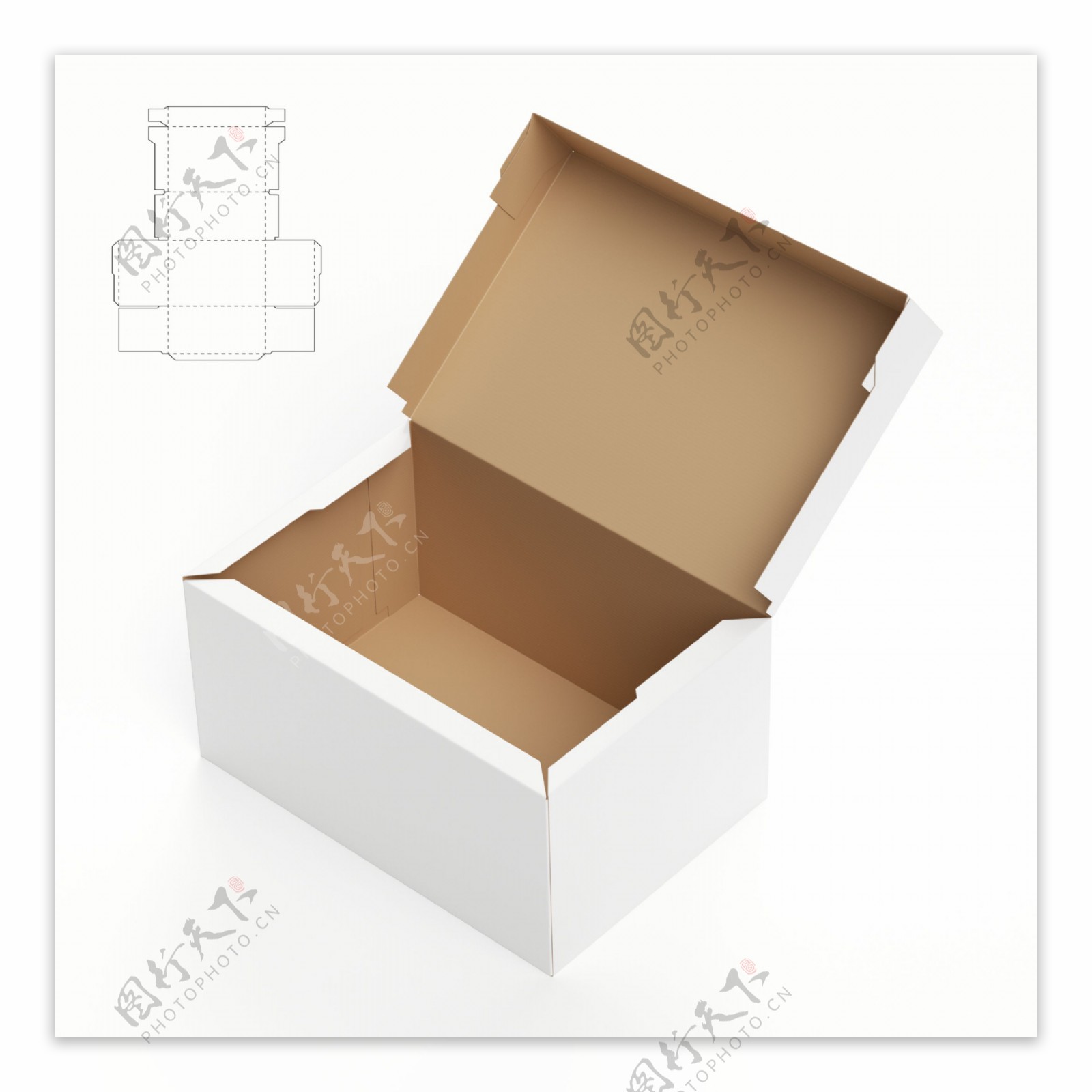 盒子效果图与平面图
