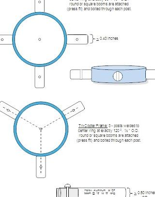 铝tricopter和或quadcopter中心件