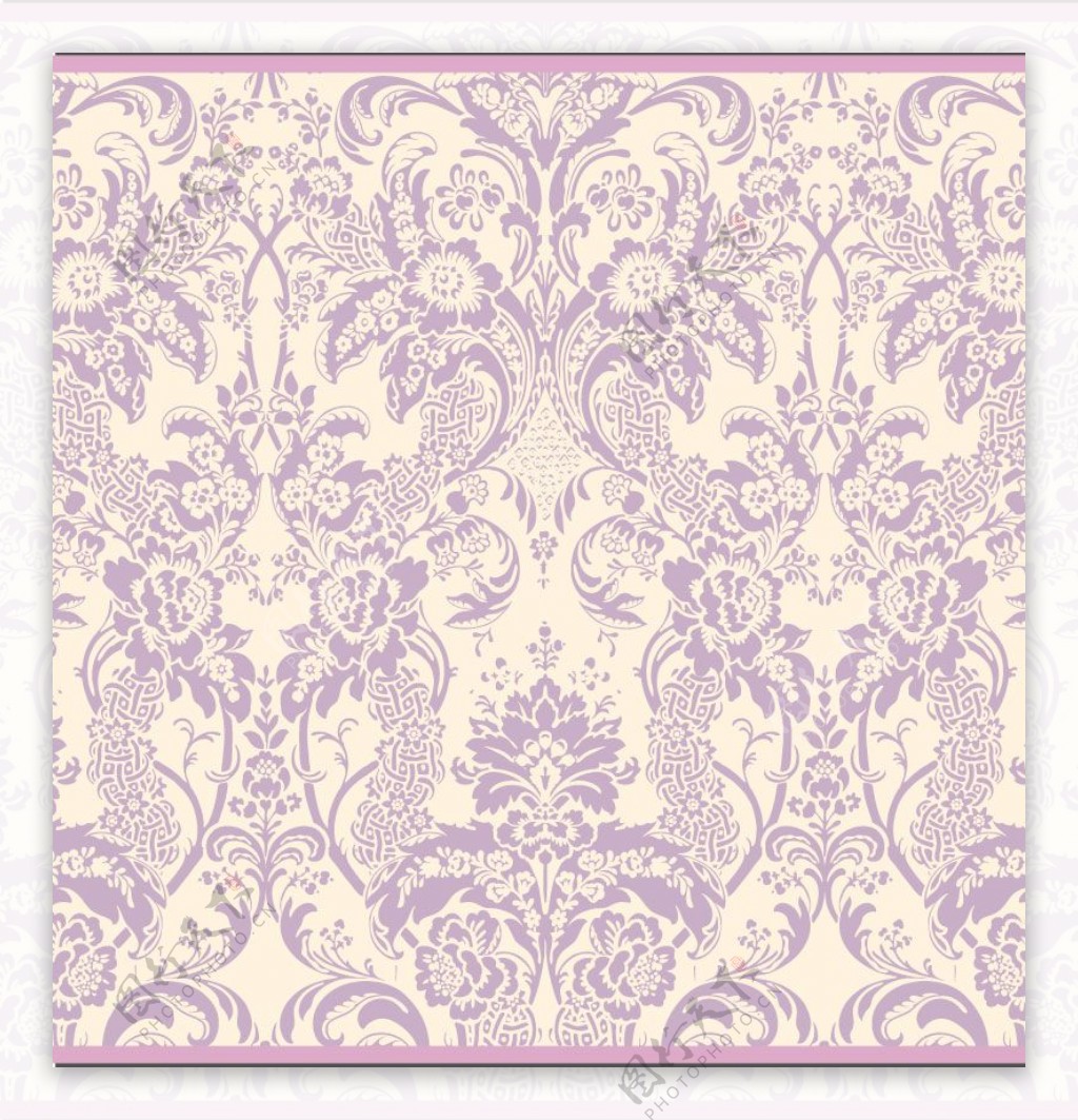 宫廷花纹紫色图案