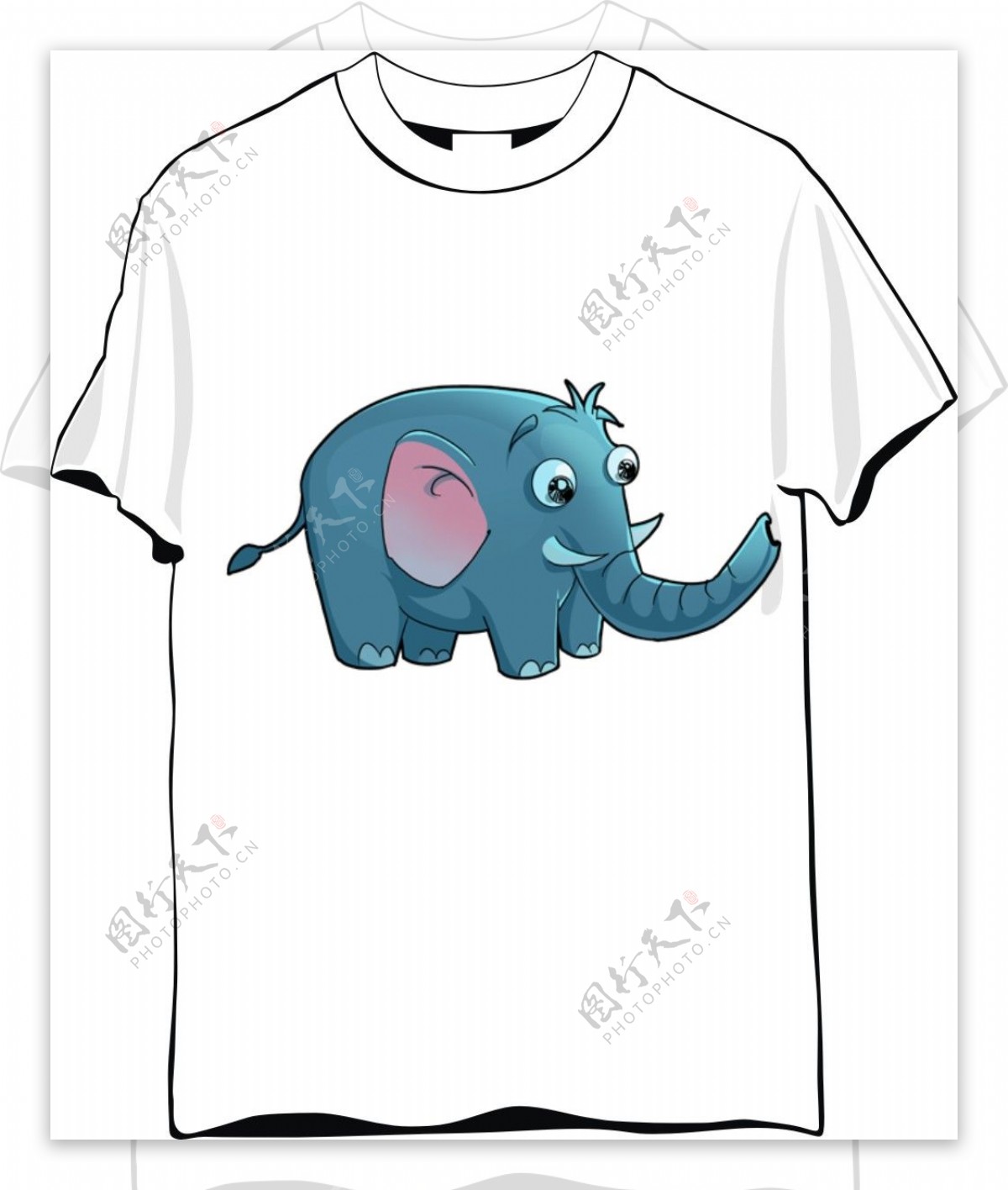 大象可爱T恤