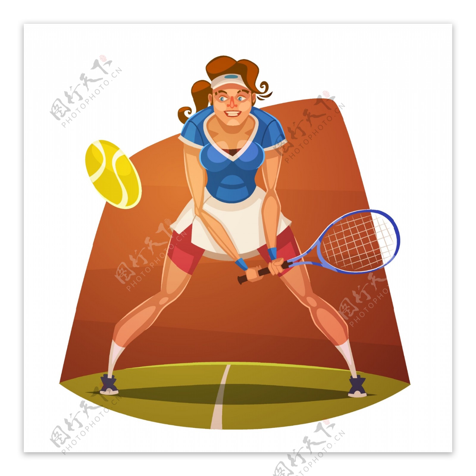 卡通网球运动员图片