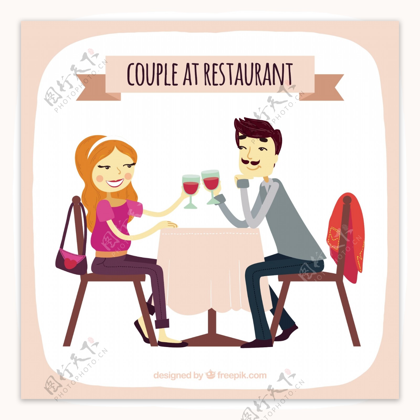 一对夫妇在餐厅