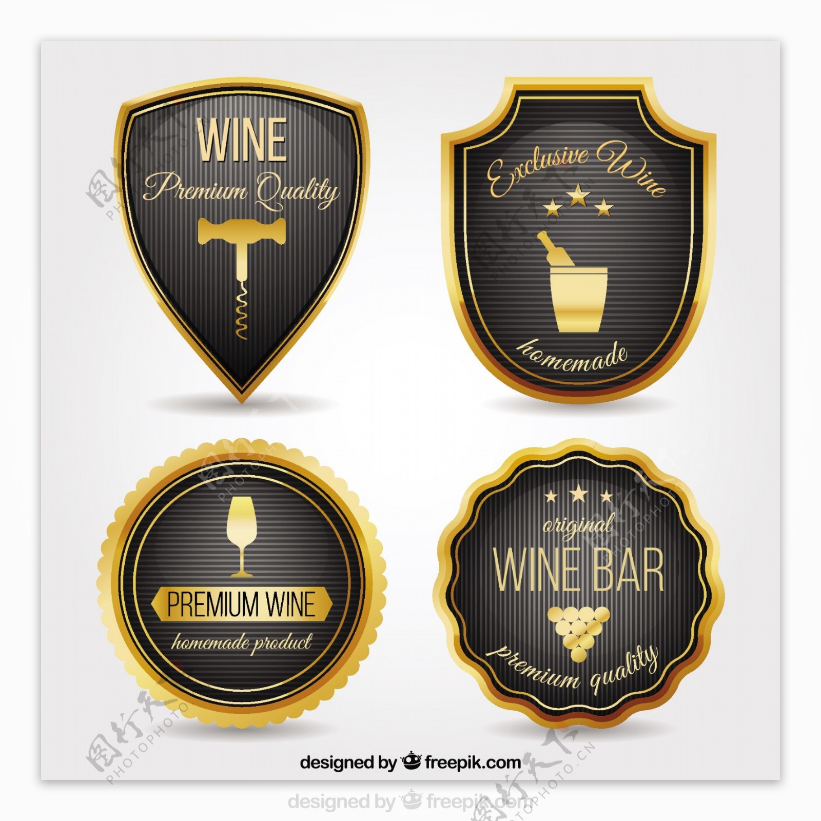 豪华的葡萄酒酒吧徽章