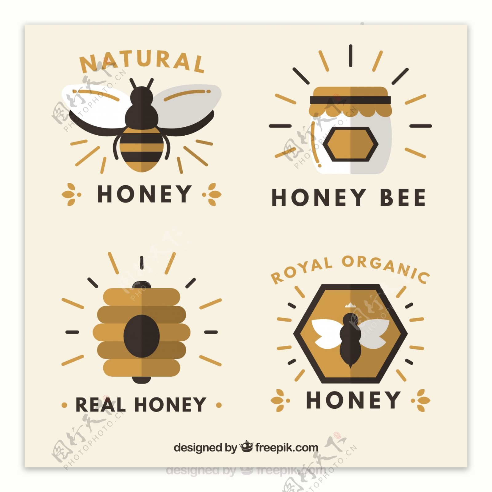 平板式蜂蜜徽章