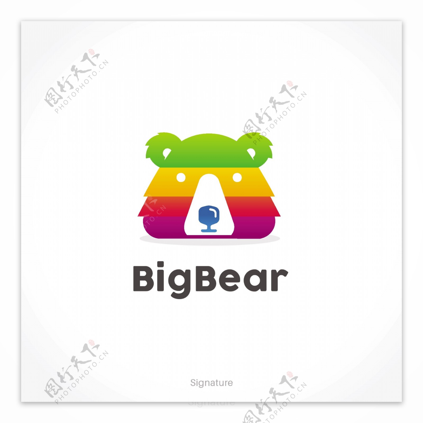 熊形标志模板