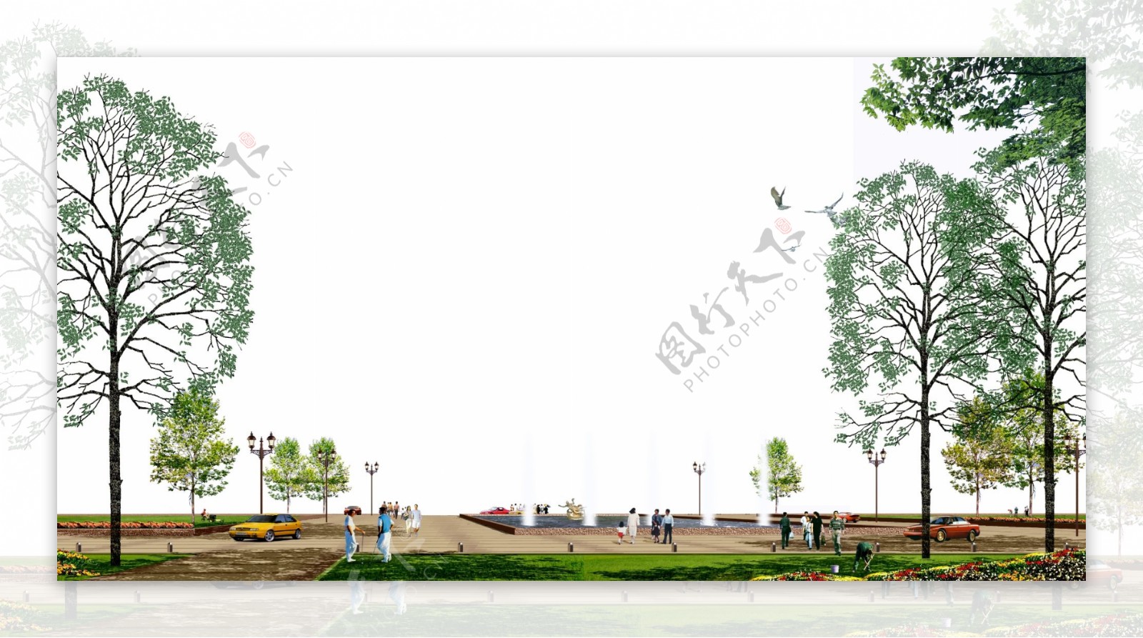 广场绿化环境设计076