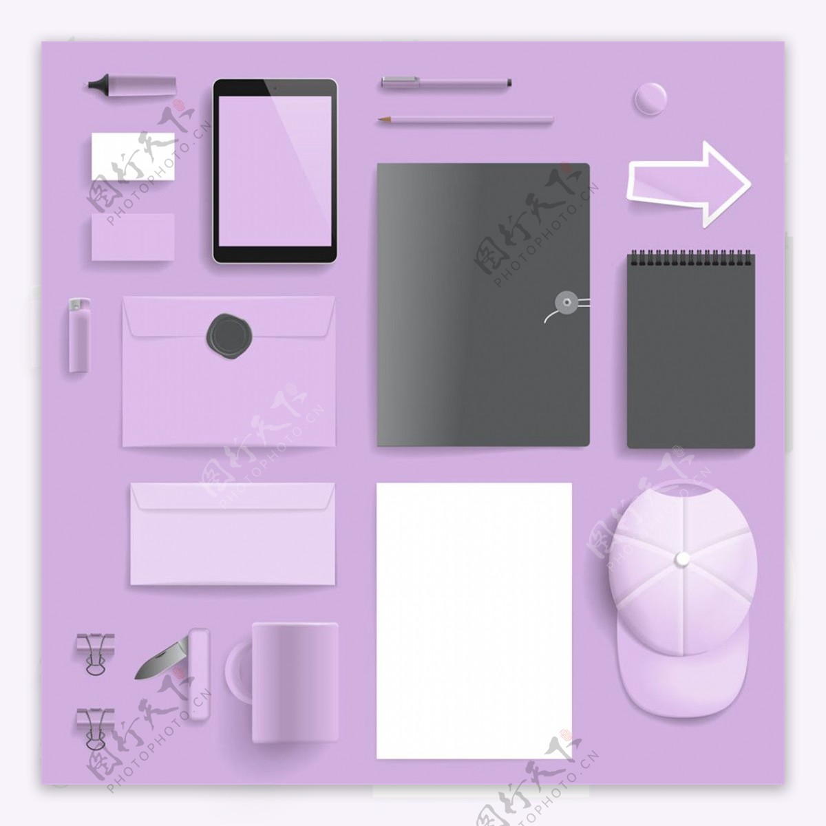 紫色时尚VI设计图片