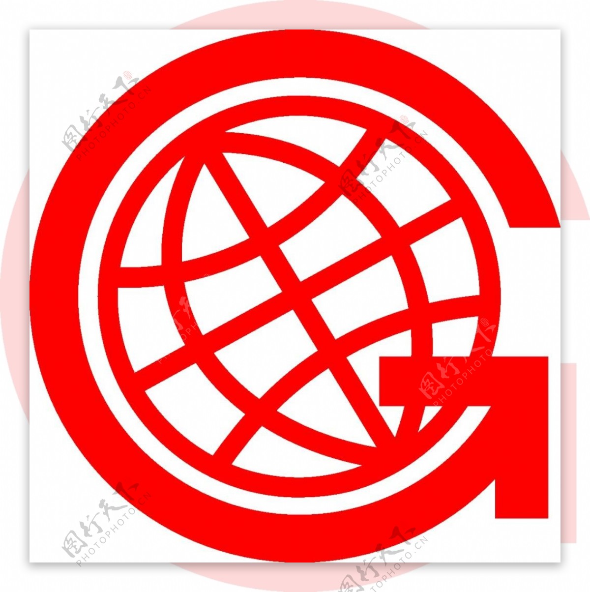 红色字母地球形状logo设计素材