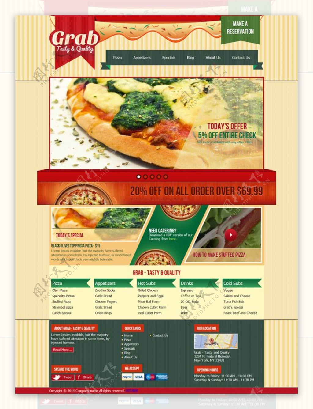 西餐厅网页模板