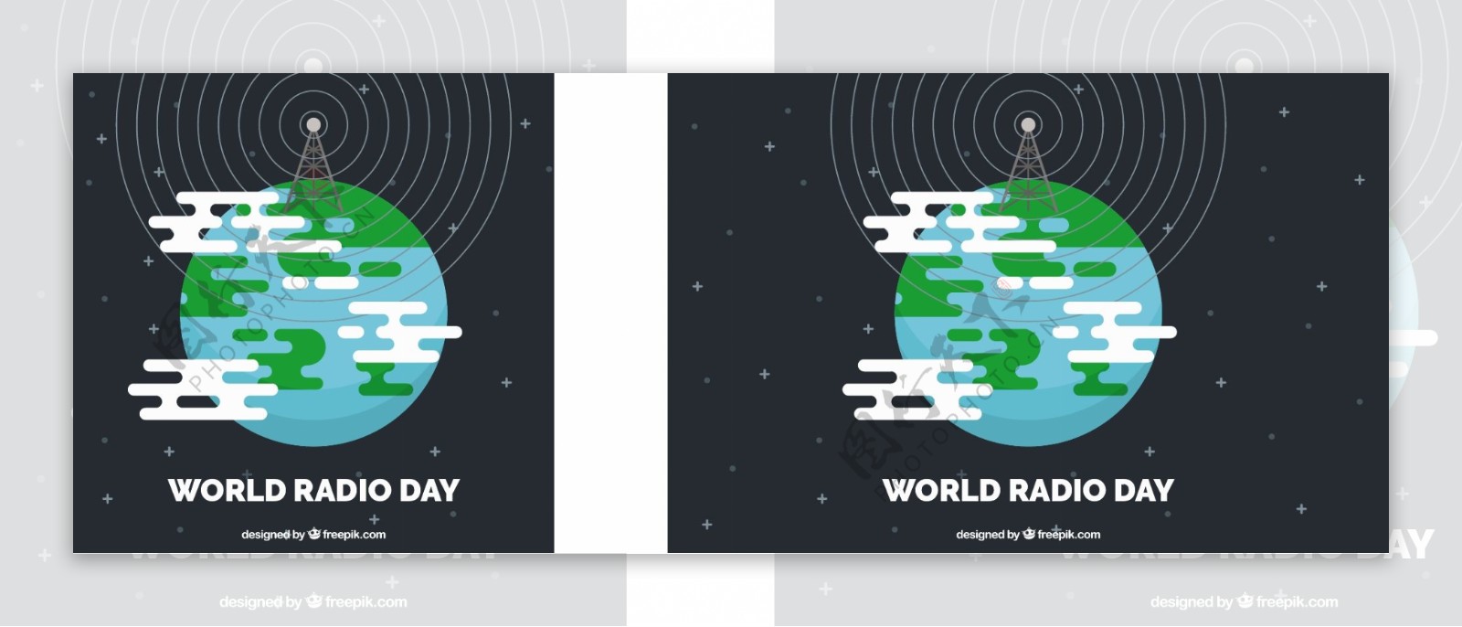 无线电世界日背景平面设计