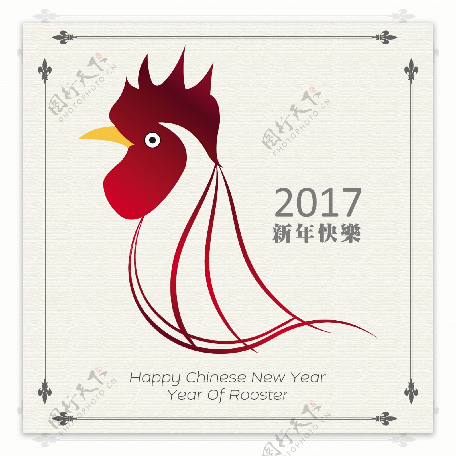 有中国新年鸡的背景