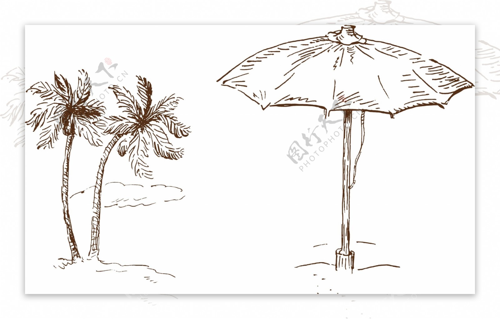 欧式椰子树遮阳伞