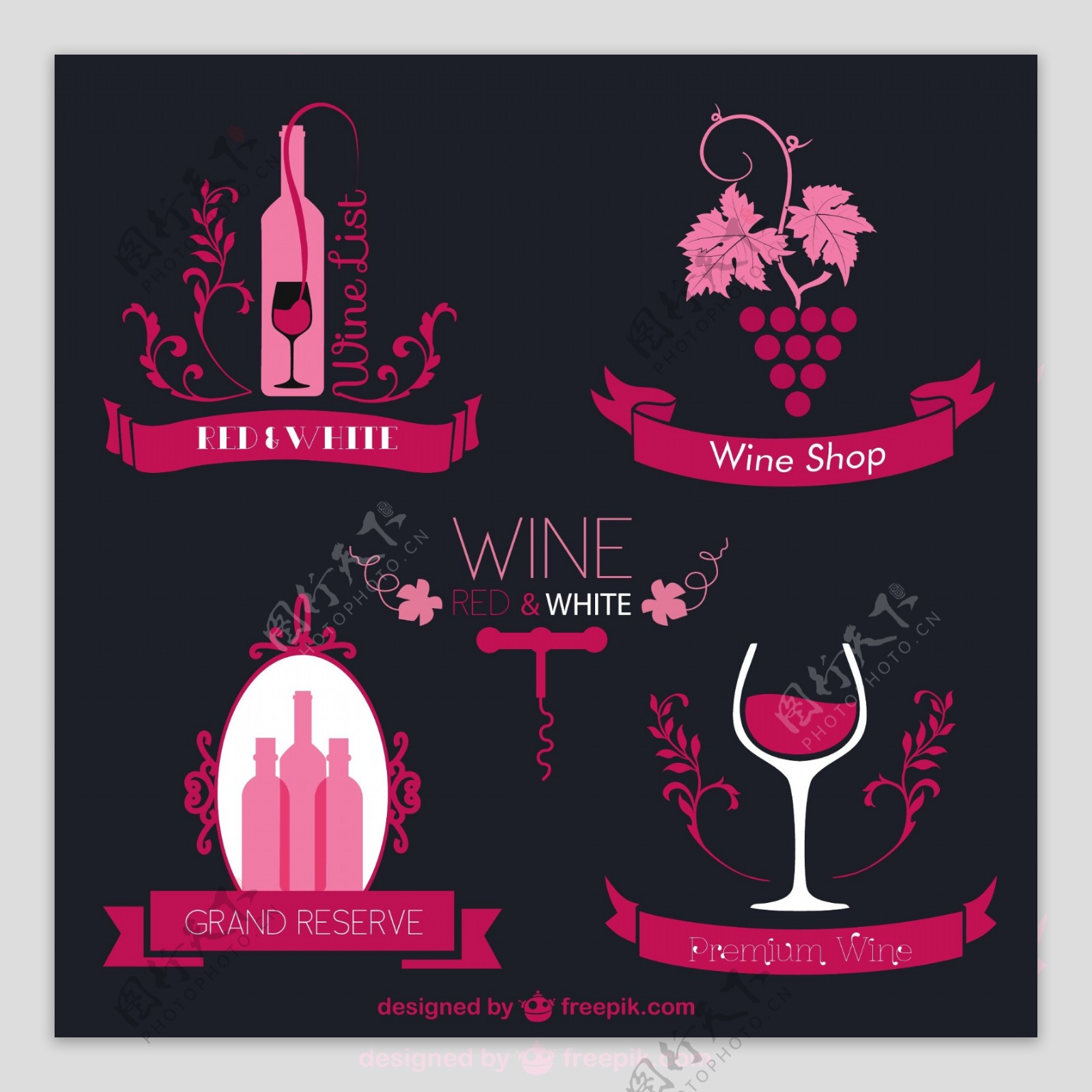 粉红葡萄酒的标签