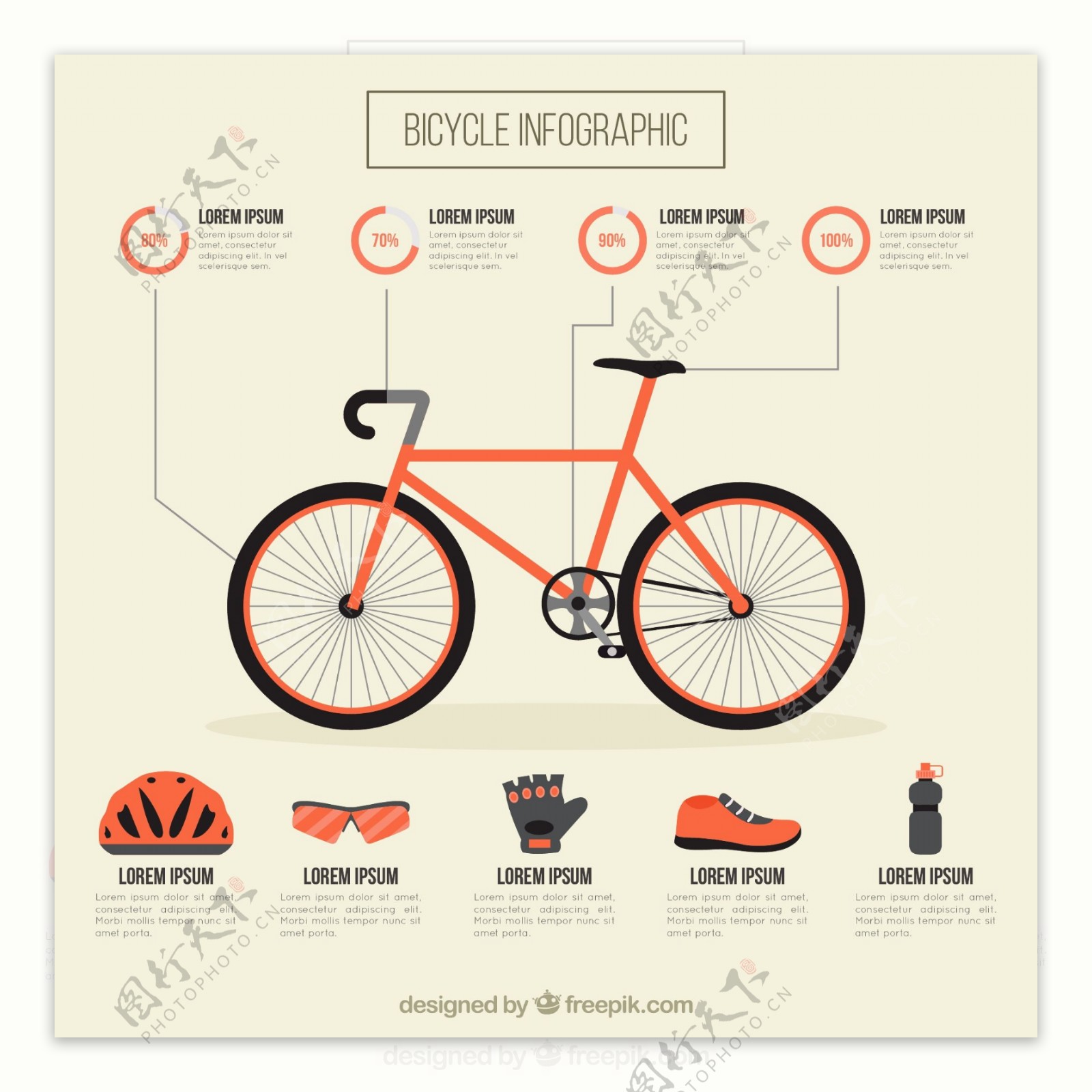 与设备的信息图表的自行车