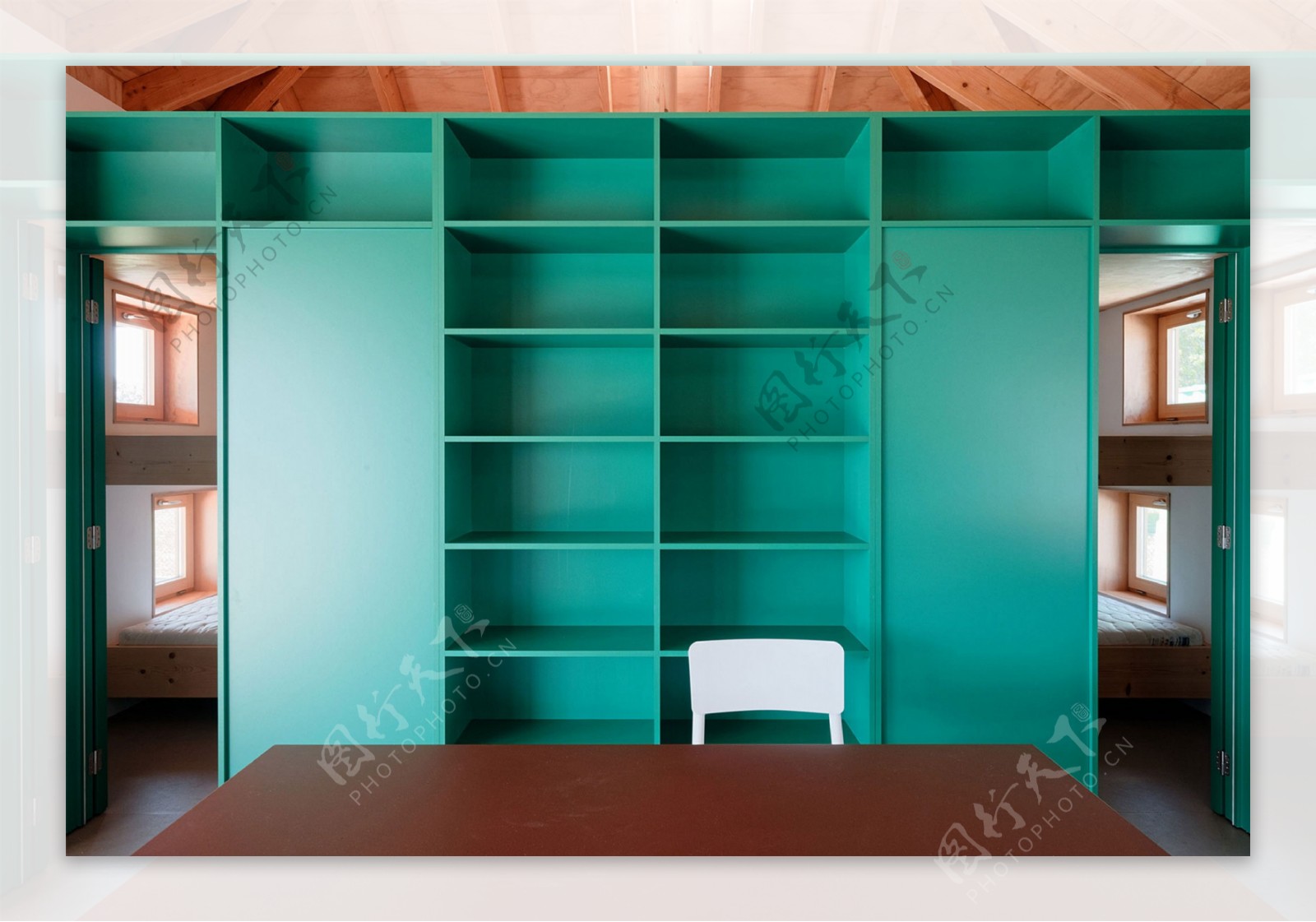 现代简约室内绿色柜子设计图