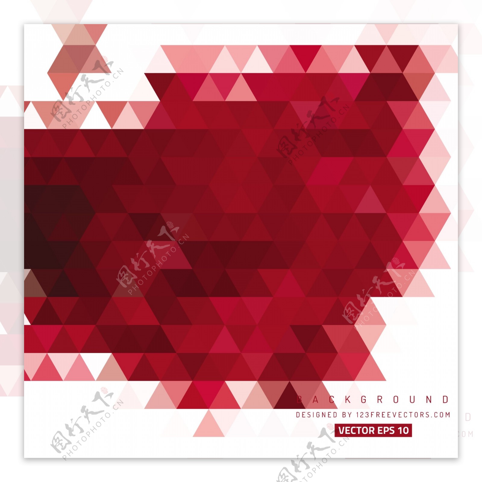 红色三角形形状背景图形