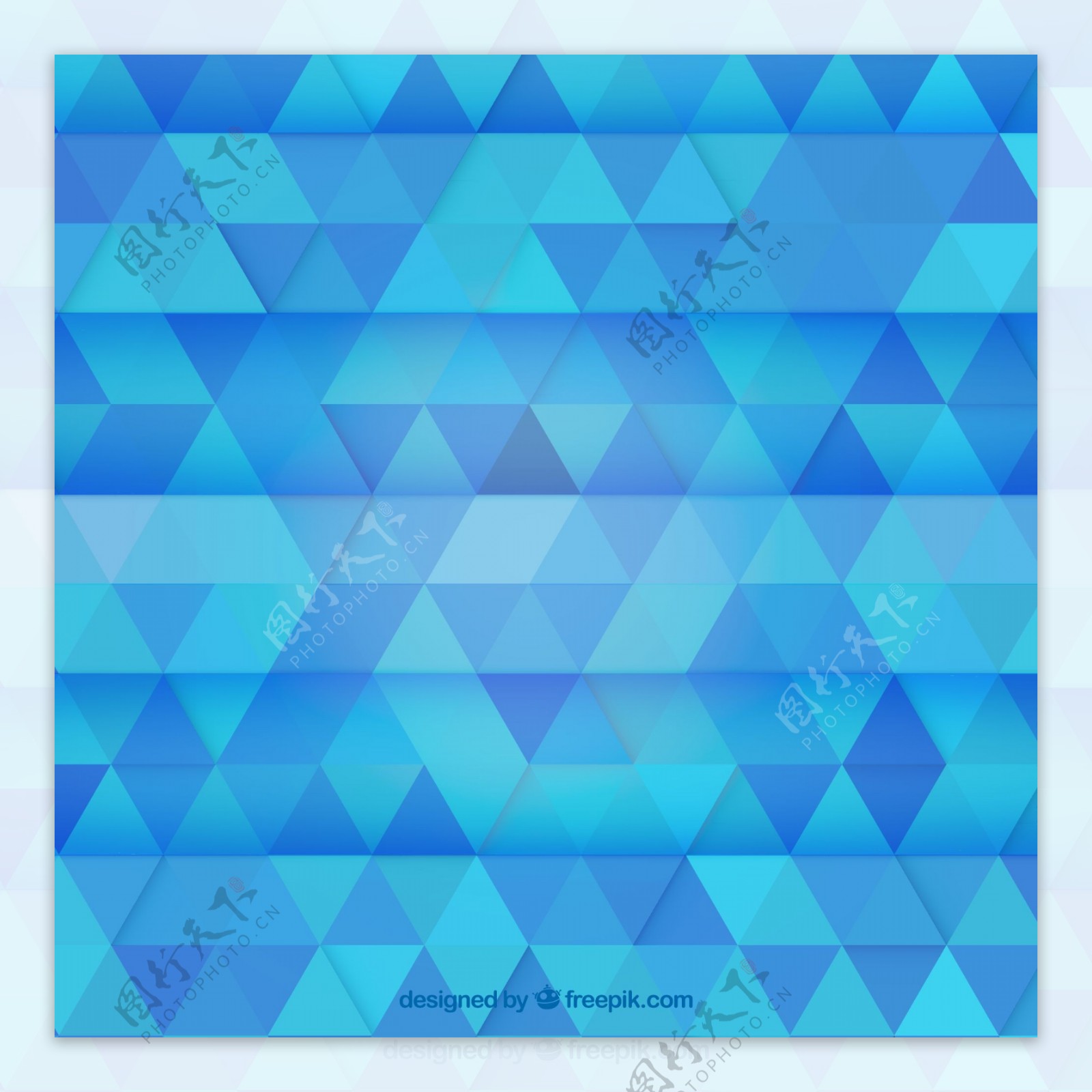 蓝色三角形拼接背景矢量素材