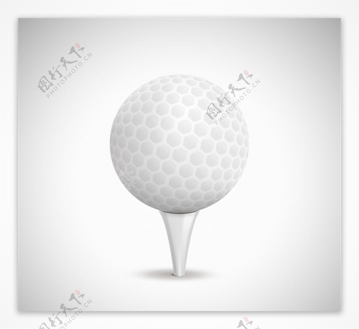 精致白色高尔夫球矢量图