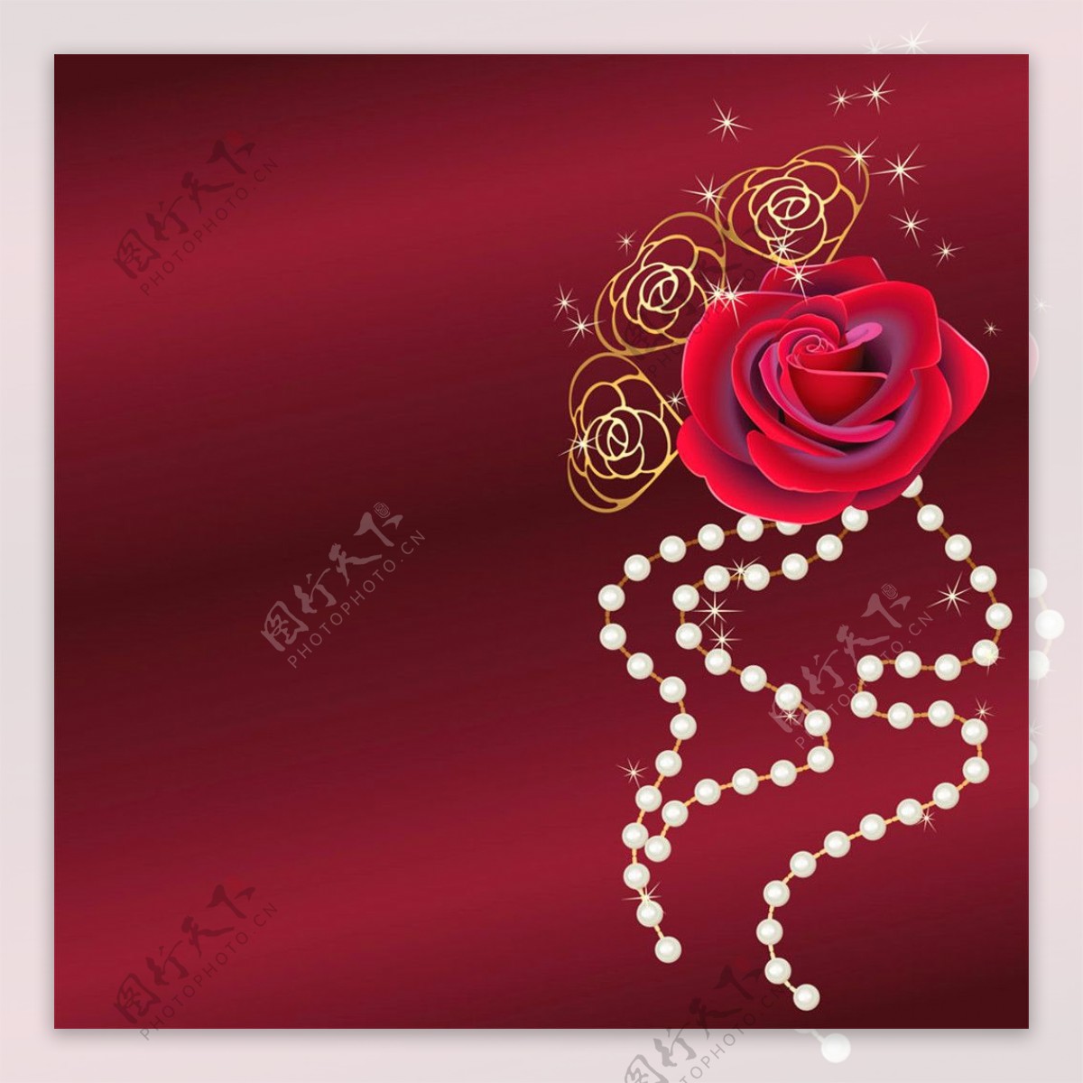 红玫瑰婚礼请帖设计图片