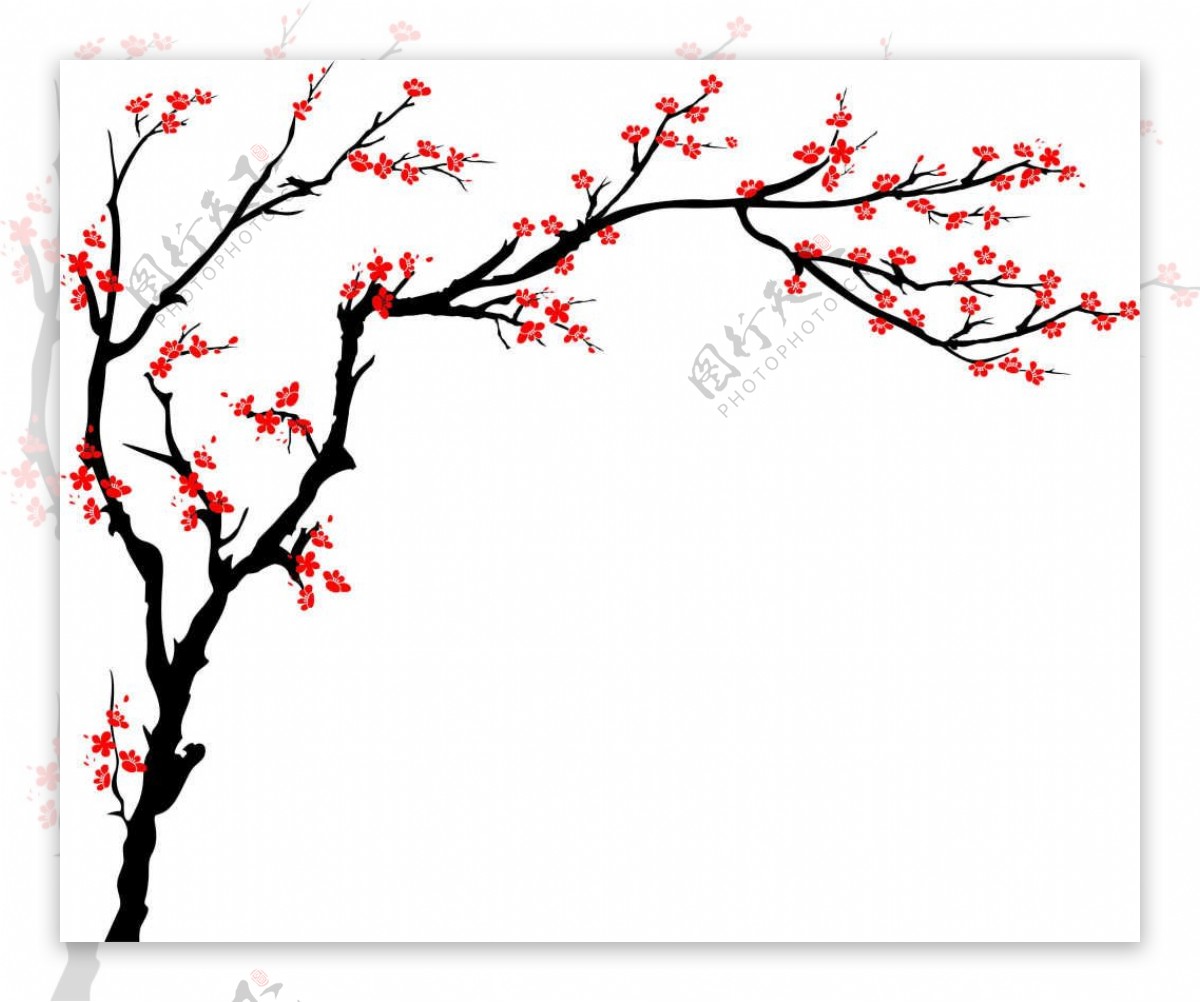 梅花树背景墙