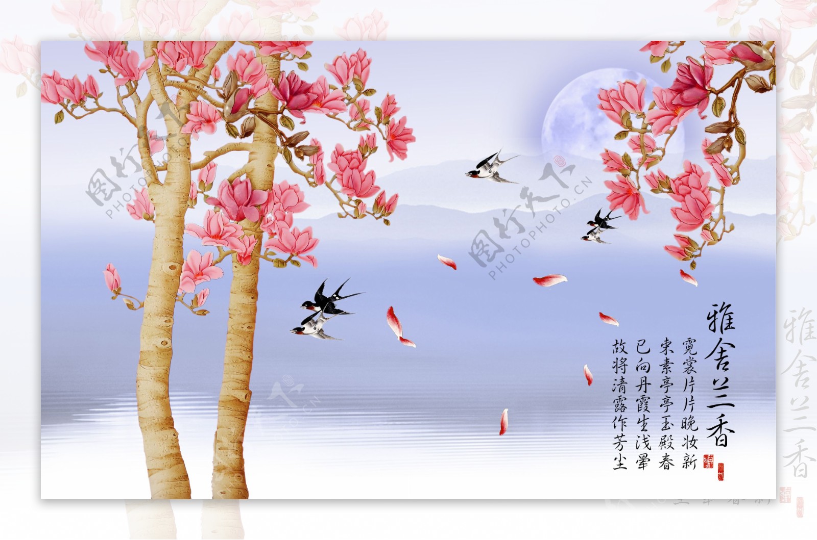 花卉树木装饰背景墙