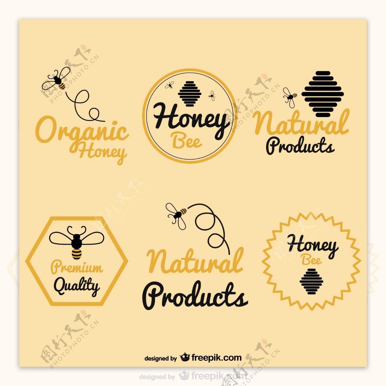 蜜蜂蜂蜜标识包