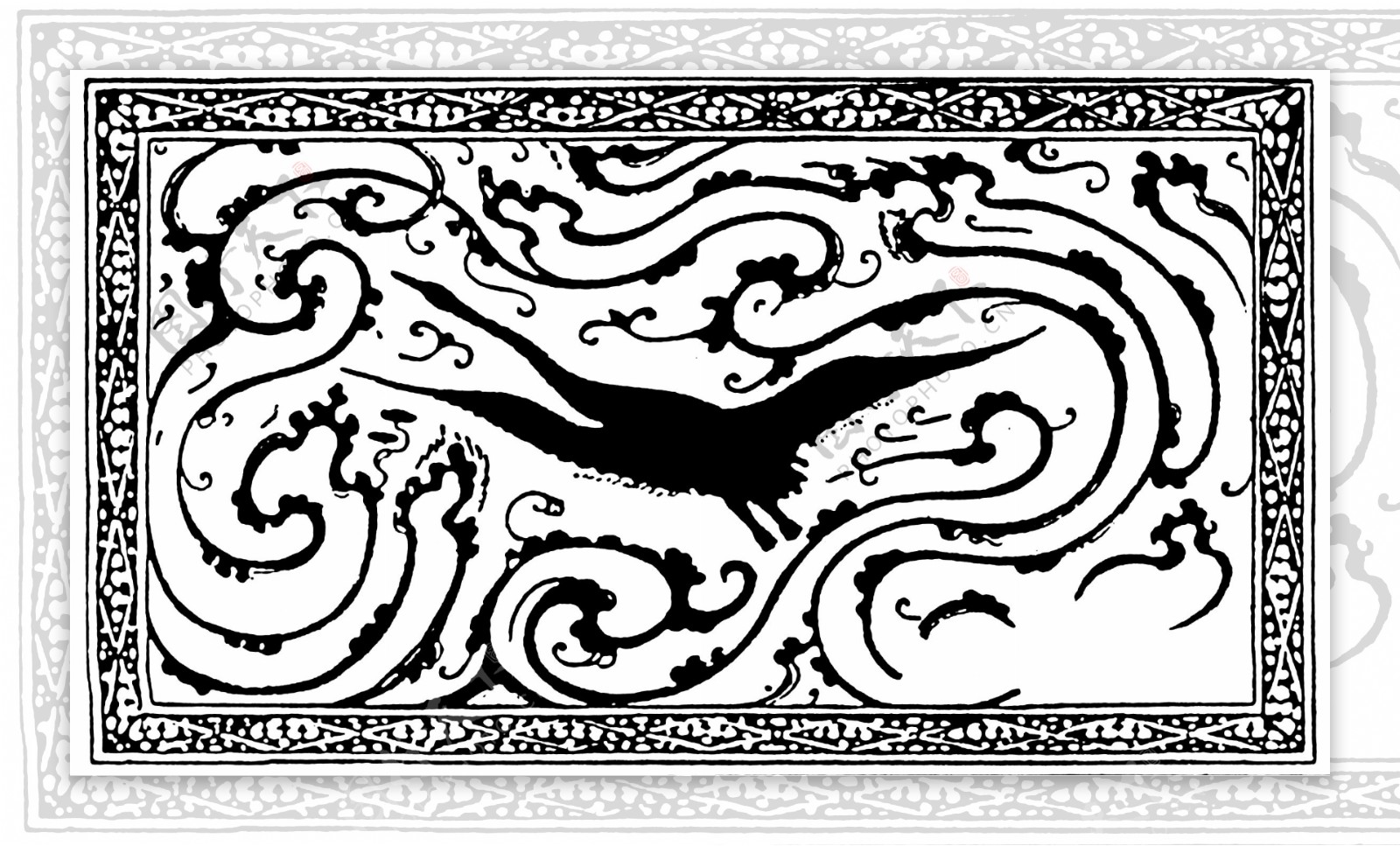 鸟兽纹样传统图案0012